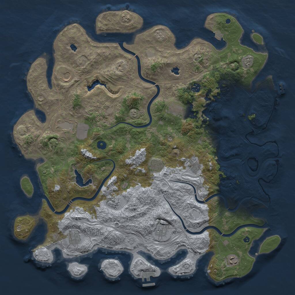 Rust Map: Procedural Map, Size: 4750, Seed: 98263391, 17 Monuments