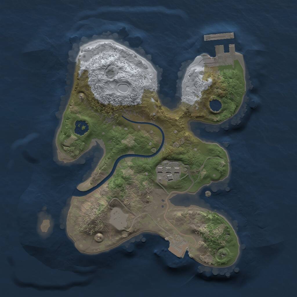 Rust Map: Procedural Map, Size: 2000, Seed: 99248, 3 Monuments