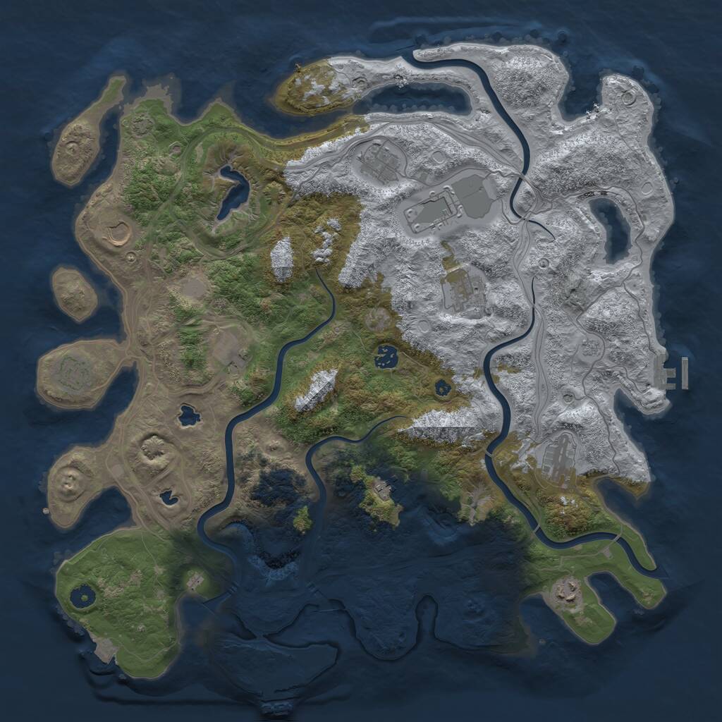 Rust Map: Procedural Map, Size: 4500, Seed: 2145547051, 16 Monuments
