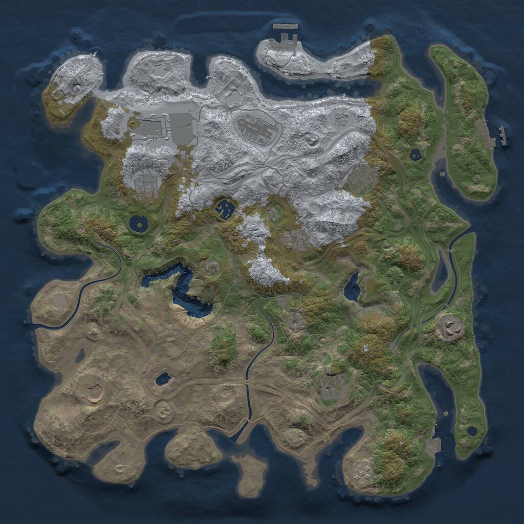 Rust Map: Procedural Map, Size: 4250, Seed: 58474757, 16 Monuments