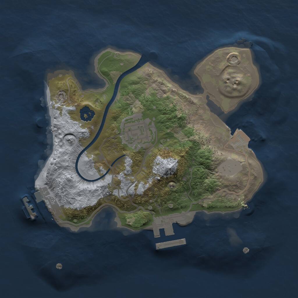 Rust Map: Procedural Map, Size: 2000, Seed: 273736170, 4 Monuments