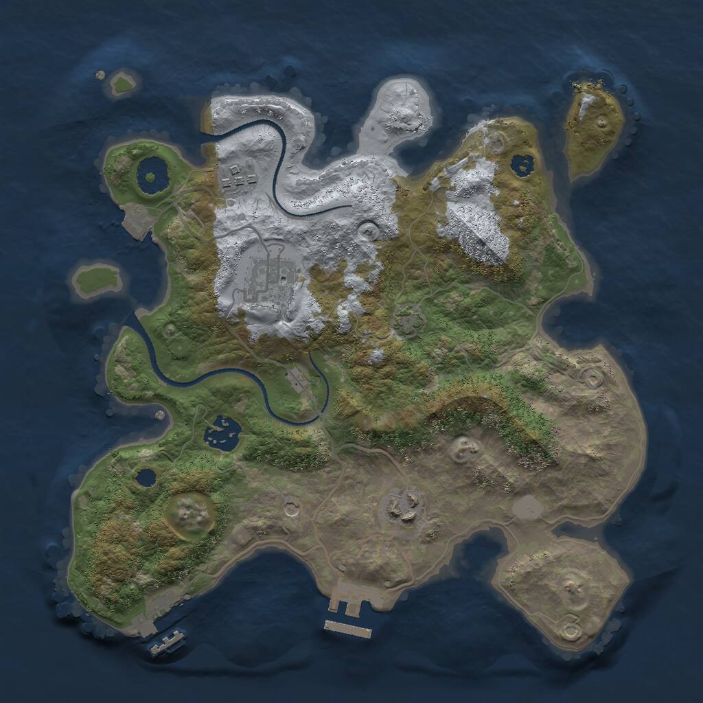 Rust Map: Procedural Map, Size: 3000, Seed: 23561, 9 Monuments
