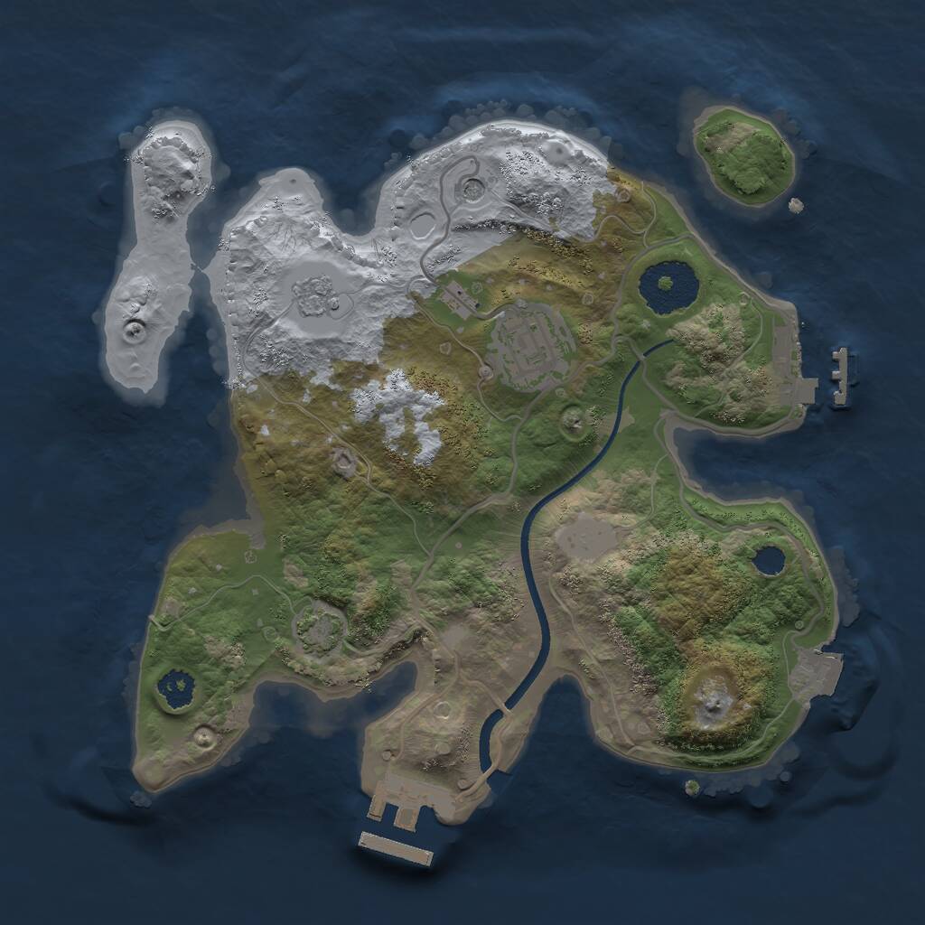 Rust Map: Procedural Map, Size: 2500, Seed: 789456123, 7 Monuments