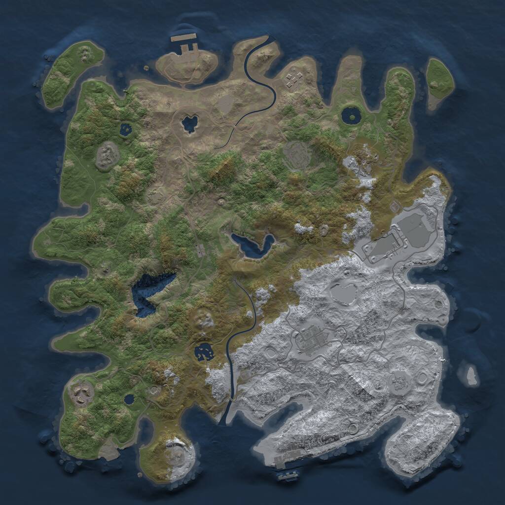 Rust Map: Procedural Map, Size: 4000, Seed: 1680688756, 13 Monuments