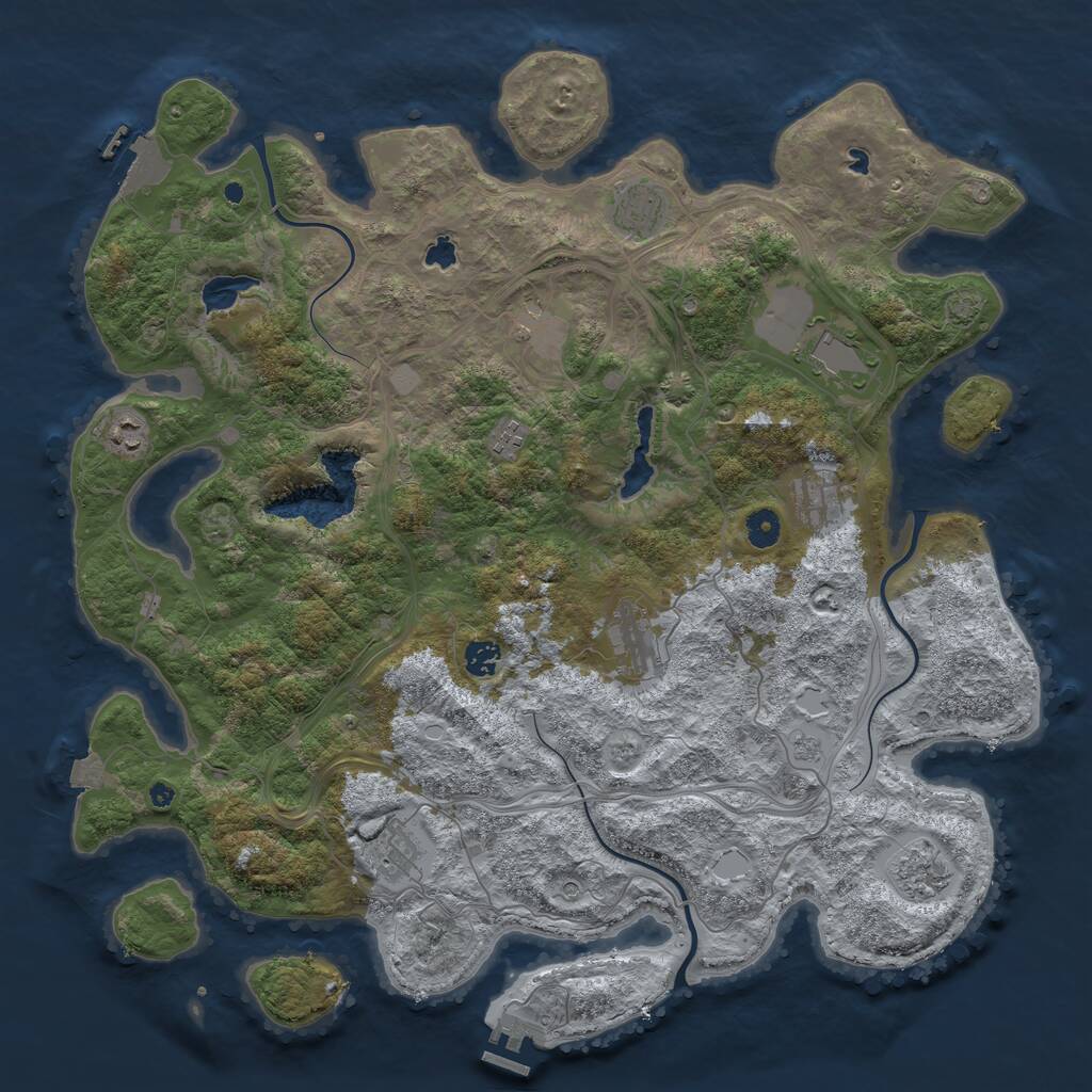Rust Map: Procedural Map, Size: 4500, Seed: 20201001, 16 Monuments