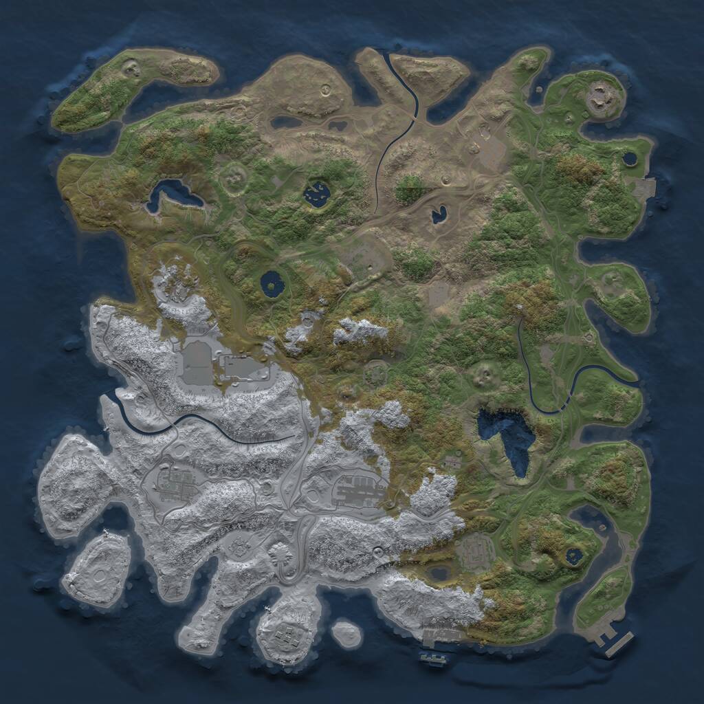 Rust Map: Procedural Map, Size: 4250, Seed: 823058265, 16 Monuments