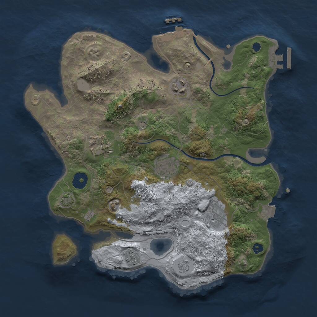 Rust Map: Procedural Map, Size: 3000, Seed: 1807251279, 11 Monuments