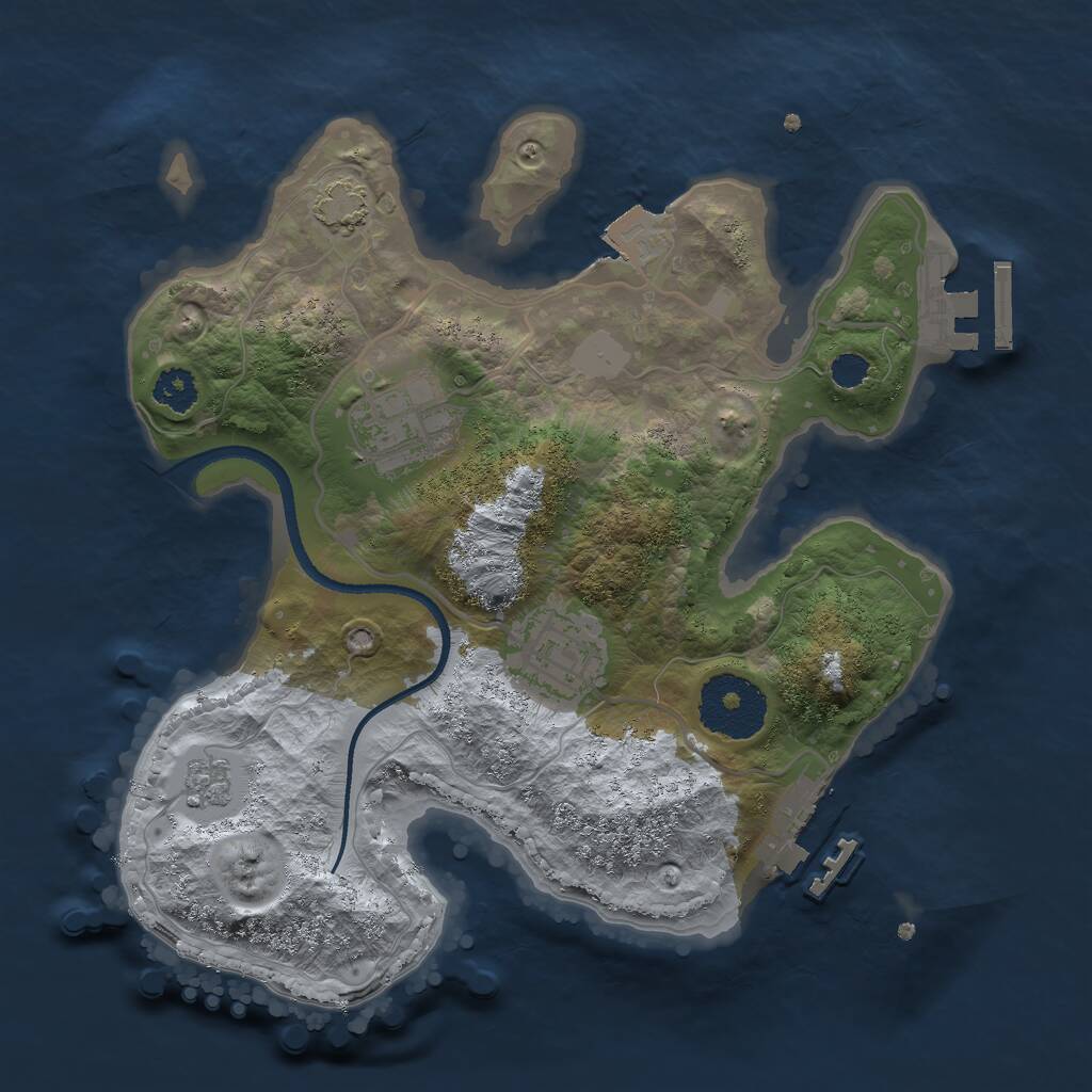 Rust Map: Procedural Map, Size: 2502, Seed: 2147483647, 7 Monuments