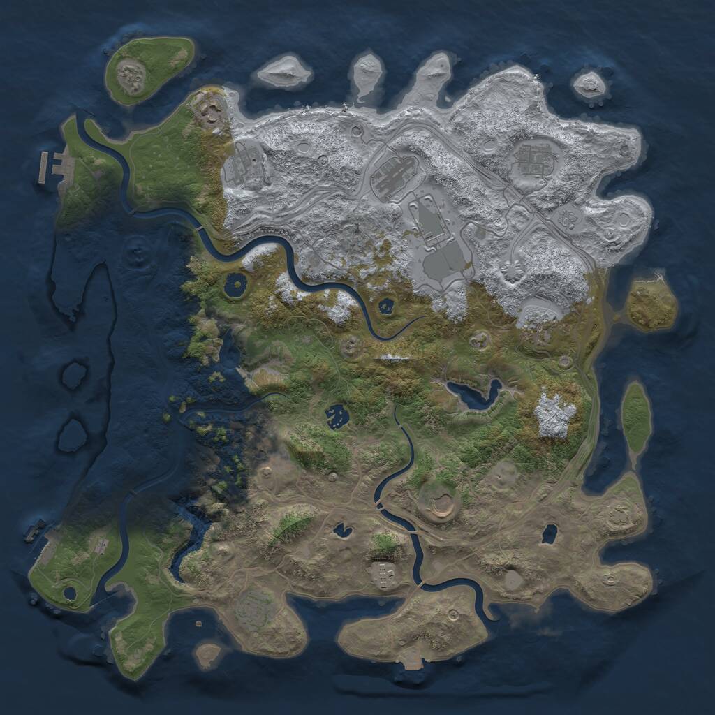 Rust Map: Procedural Map, Size: 4500, Seed: 21325, 17 Monuments