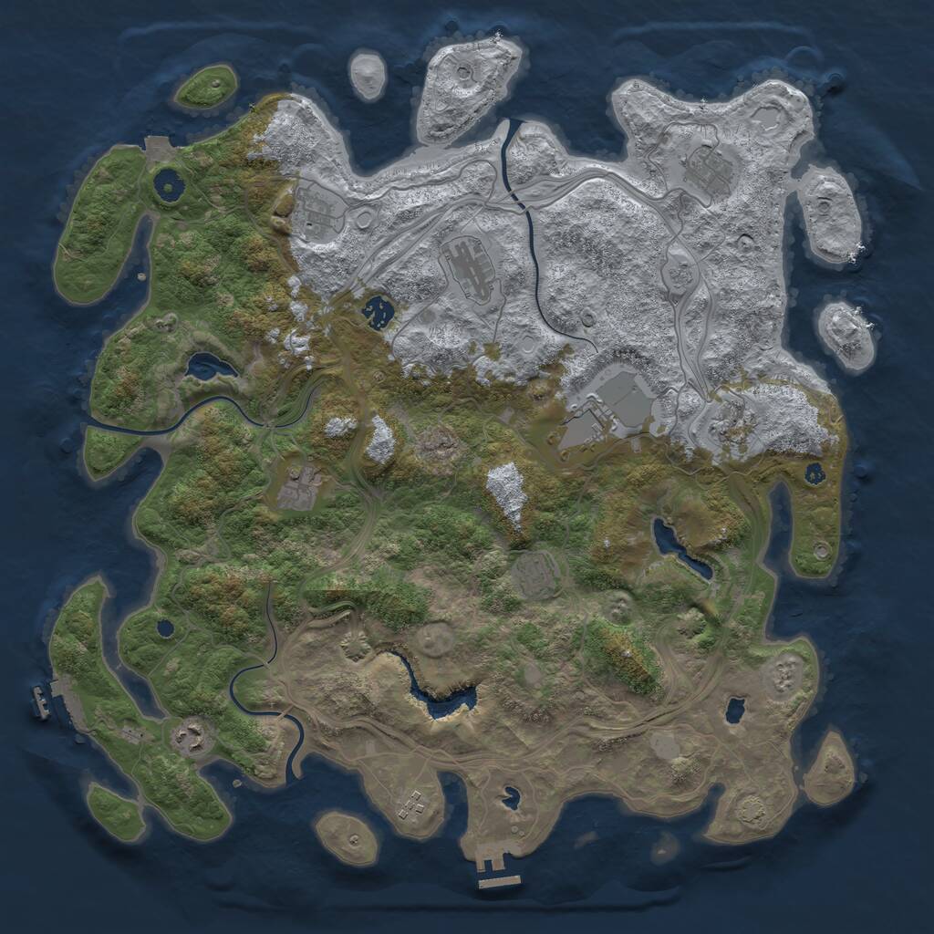 Rust Map: Procedural Map, Size: 4500, Seed: 583086089, 16 Monuments