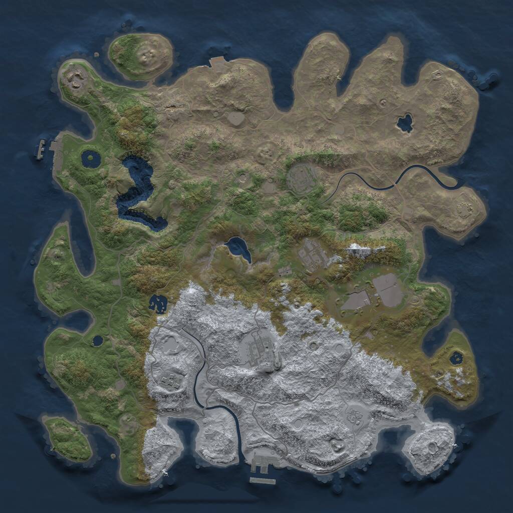 Rust Map: Procedural Map, Size: 4000, Seed: 13012, 13 Monuments