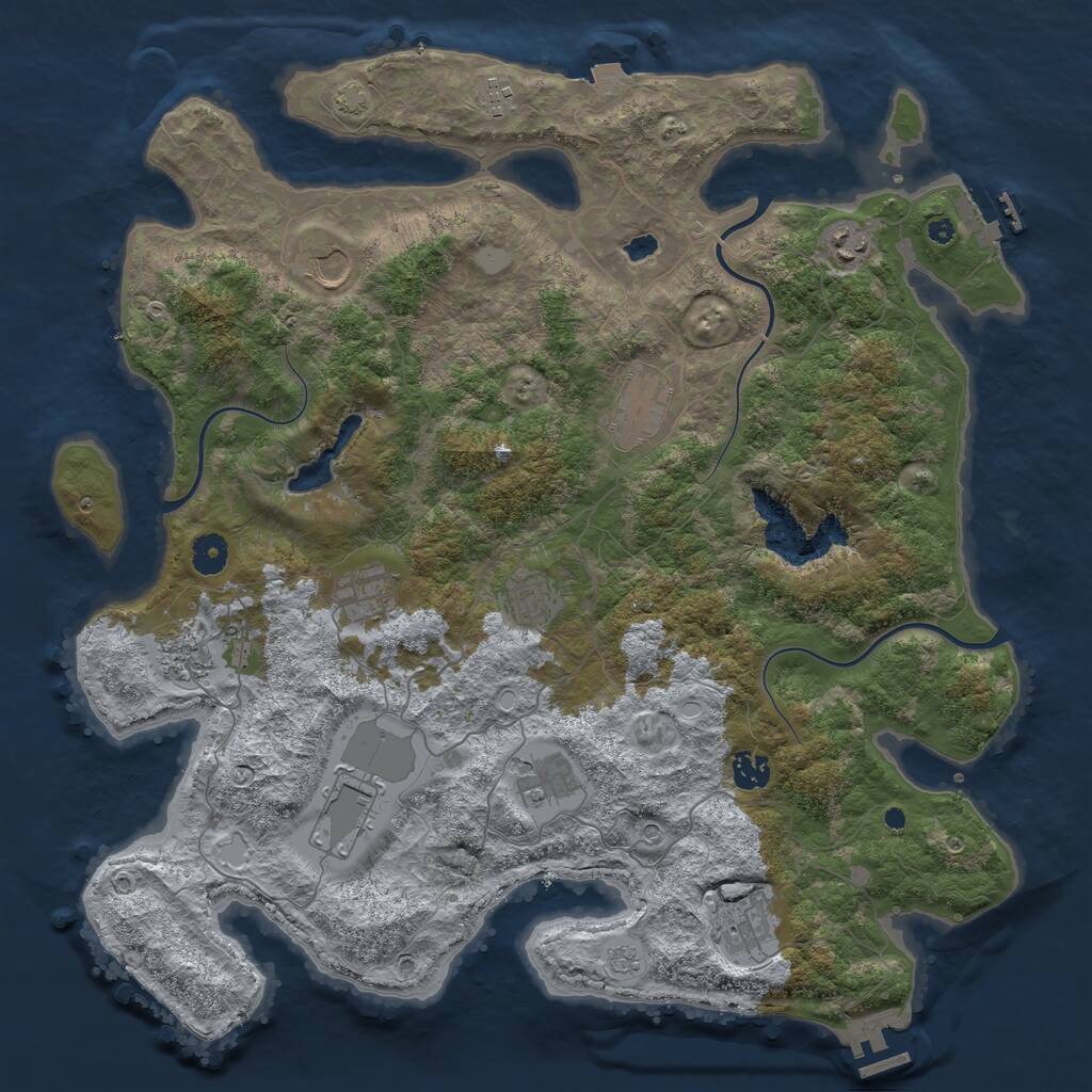 Rust Map: Procedural Map, Size: 4205, Seed: 2147483647, 17 Monuments