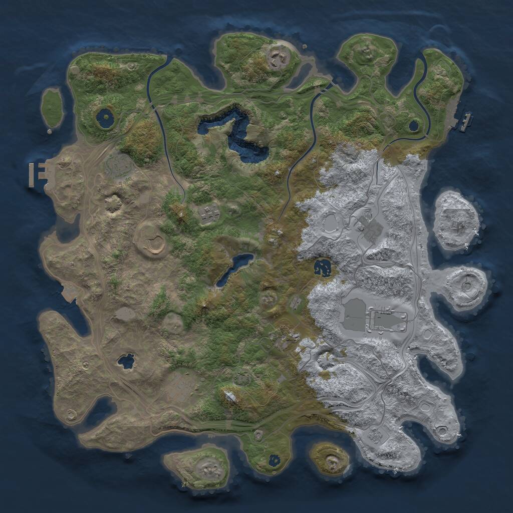 Rust Map: Procedural Map, Size: 4250, Seed: 619618761, 15 Monuments