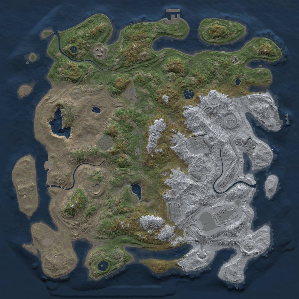 Rust Map: Procedural Map, Size: 4320, Seed: 15520, 15 Monuments