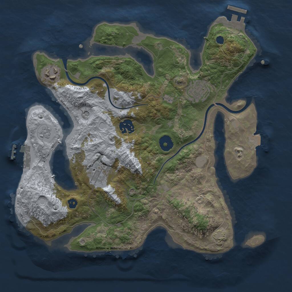 Rust Map: Procedural Map, Size: 3000, Seed: 1588634173, 10 Monuments