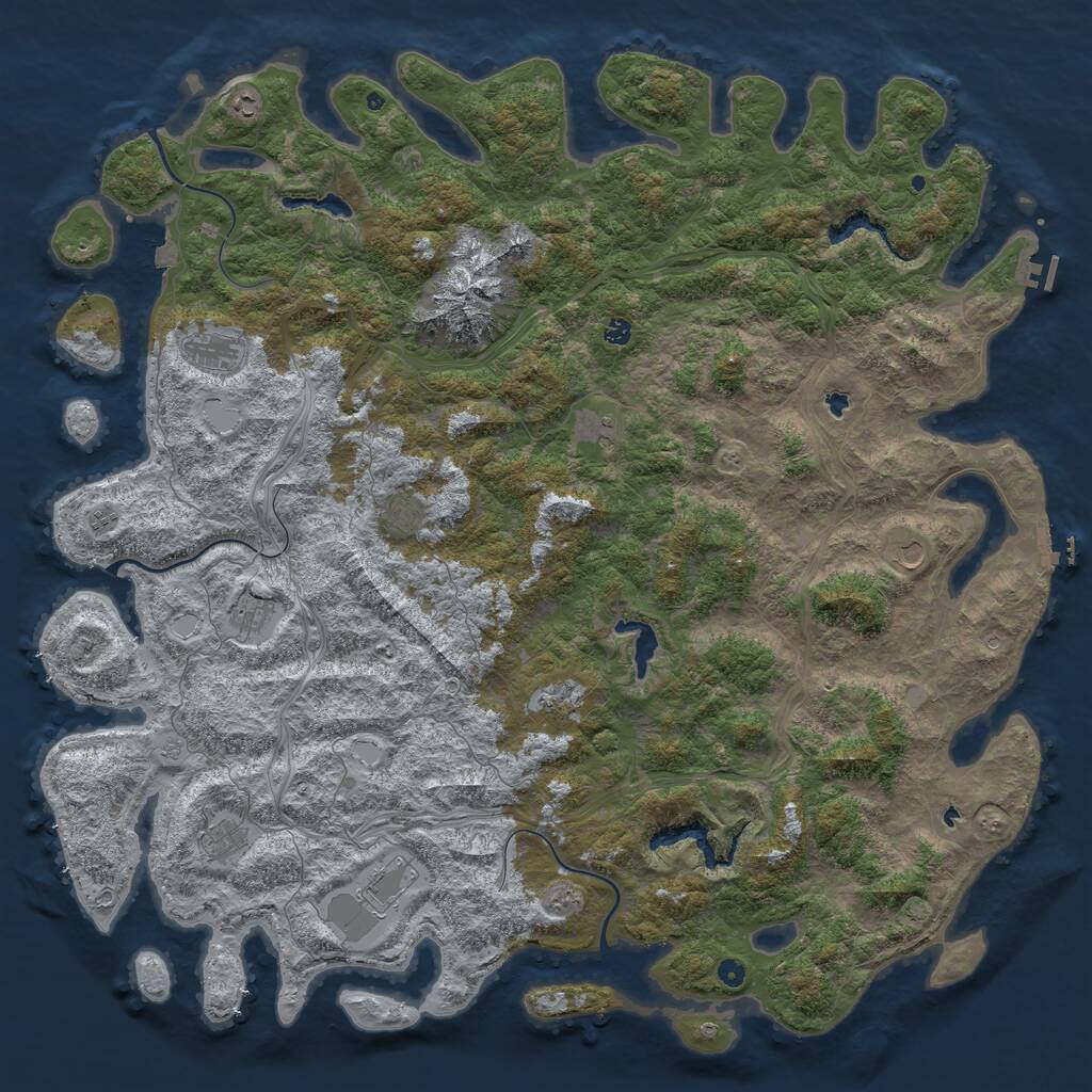 Rust Map: Procedural Map, Size: 6000, Seed: 18081965, 17 Monuments