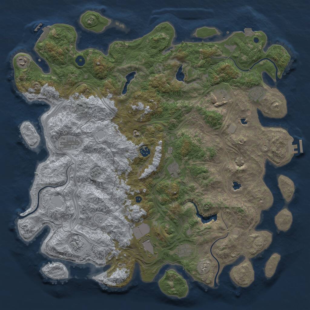 Rust Map: Procedural Map, Size: 4750, Seed: 88401591, 16 Monuments