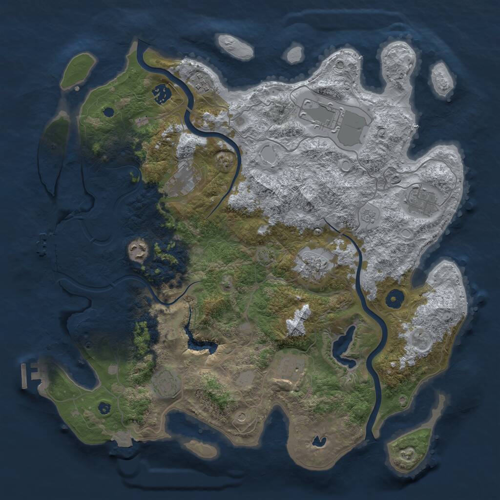 Rust Map: Procedural Map, Size: 4000, Seed: 1914093604, 15 Monuments