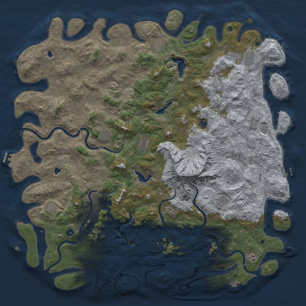 Rust Map: Procedural Map, Size: 6000, Seed: 1531156376, 17 Monuments