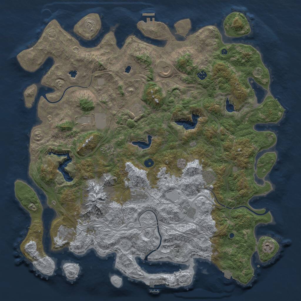 Rust Map: Procedural Map, Size: 5000, Seed: 950775025, 17 Monuments