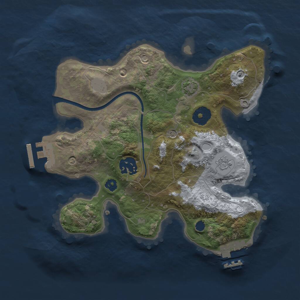 Rust Map: Procedural Map, Size: 2500, Seed: 1544221946, 7 Monuments