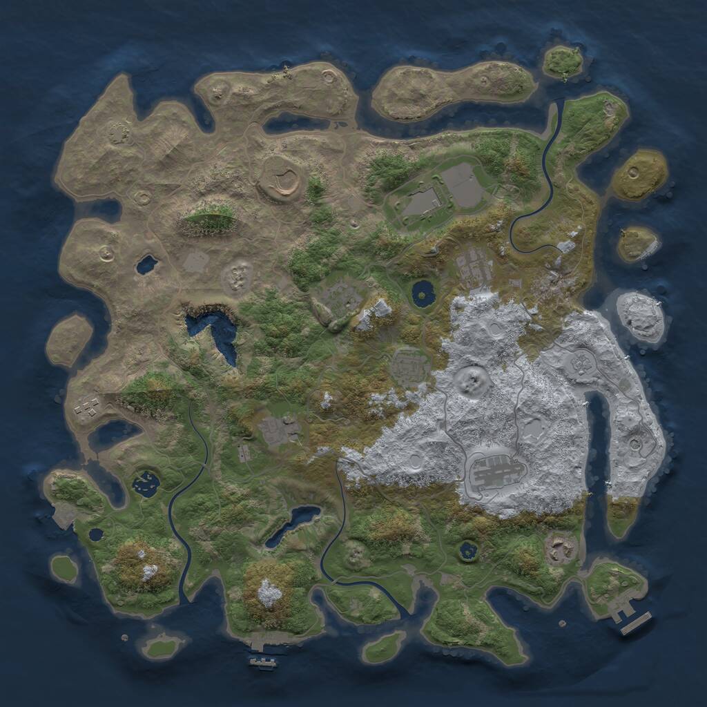 Rust Map: Procedural Map, Size: 4200, Seed: 475170087, 16 Monuments