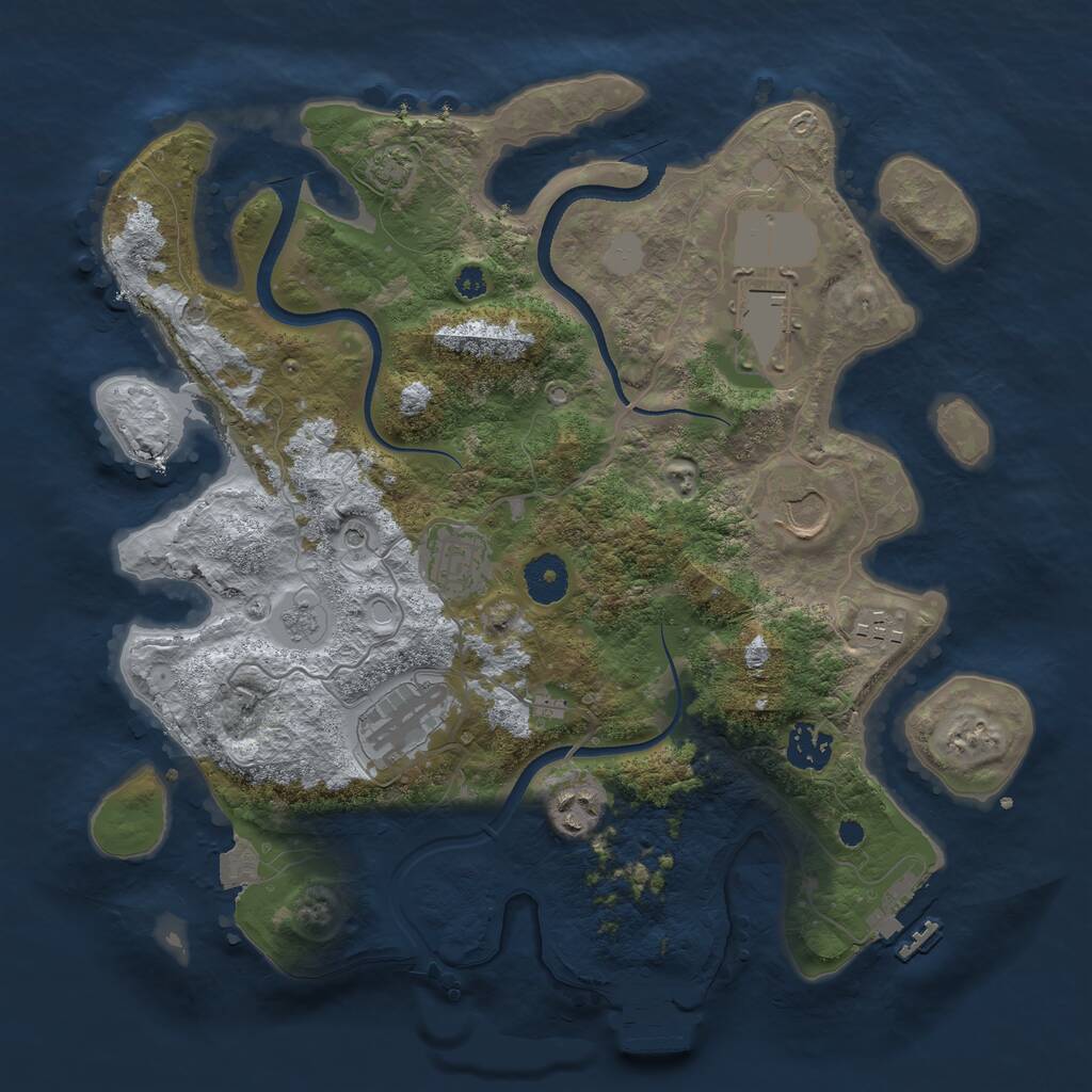 Rust Map: Procedural Map, Size: 3500, Seed: 798643213, 13 Monuments