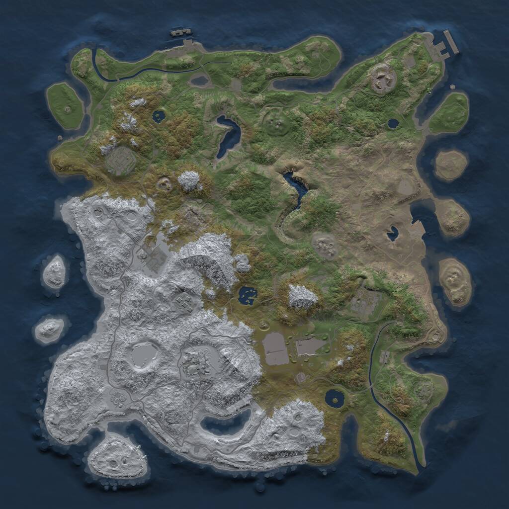 Rust Map: Procedural Map, Size: 4000, Seed: 885450738, 14 Monuments