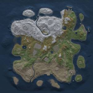Thumbnail Rust Map: Procedural Map, Size: 3500, Seed: 54840, 12 Monuments