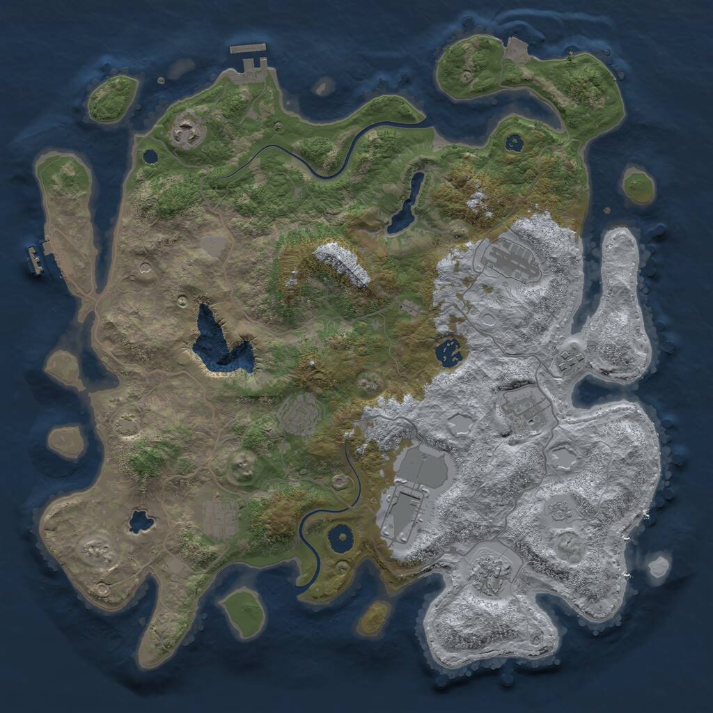 Rust Map: Procedural Map, Size: 4000, Seed: 1951144870, 15 Monuments