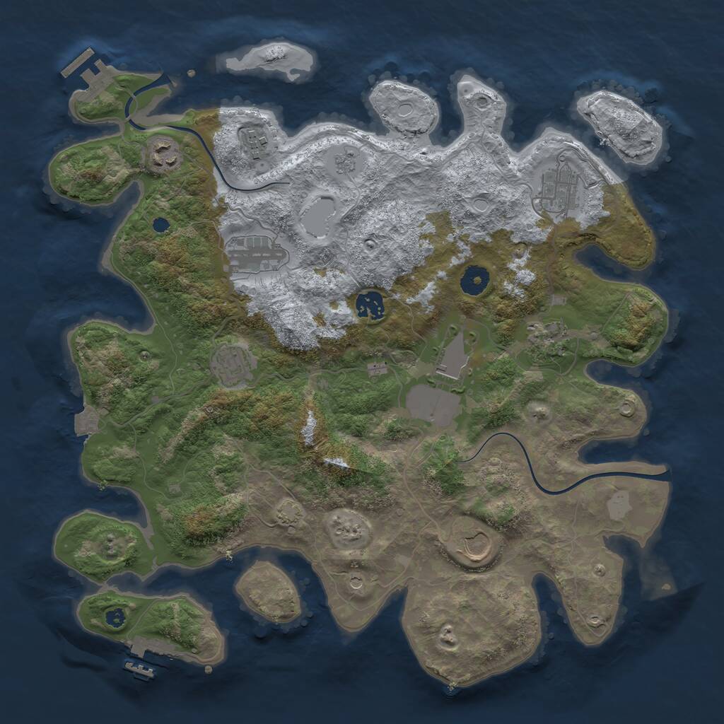 Rust Map: Procedural Map, Size: 3750, Seed: 1686173999, 15 Monuments