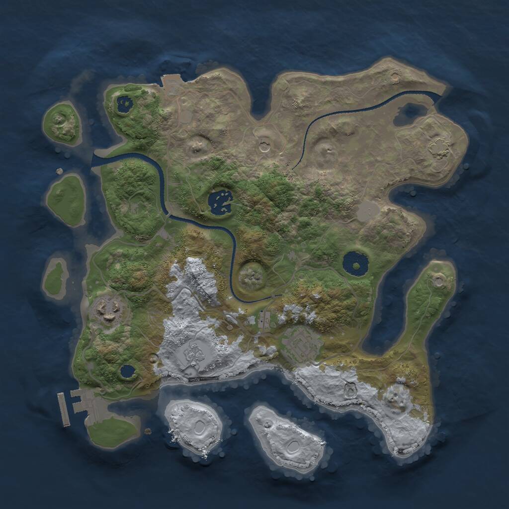 Rust Map: Procedural Map, Size: 3000, Seed: 38631, 8 Monuments