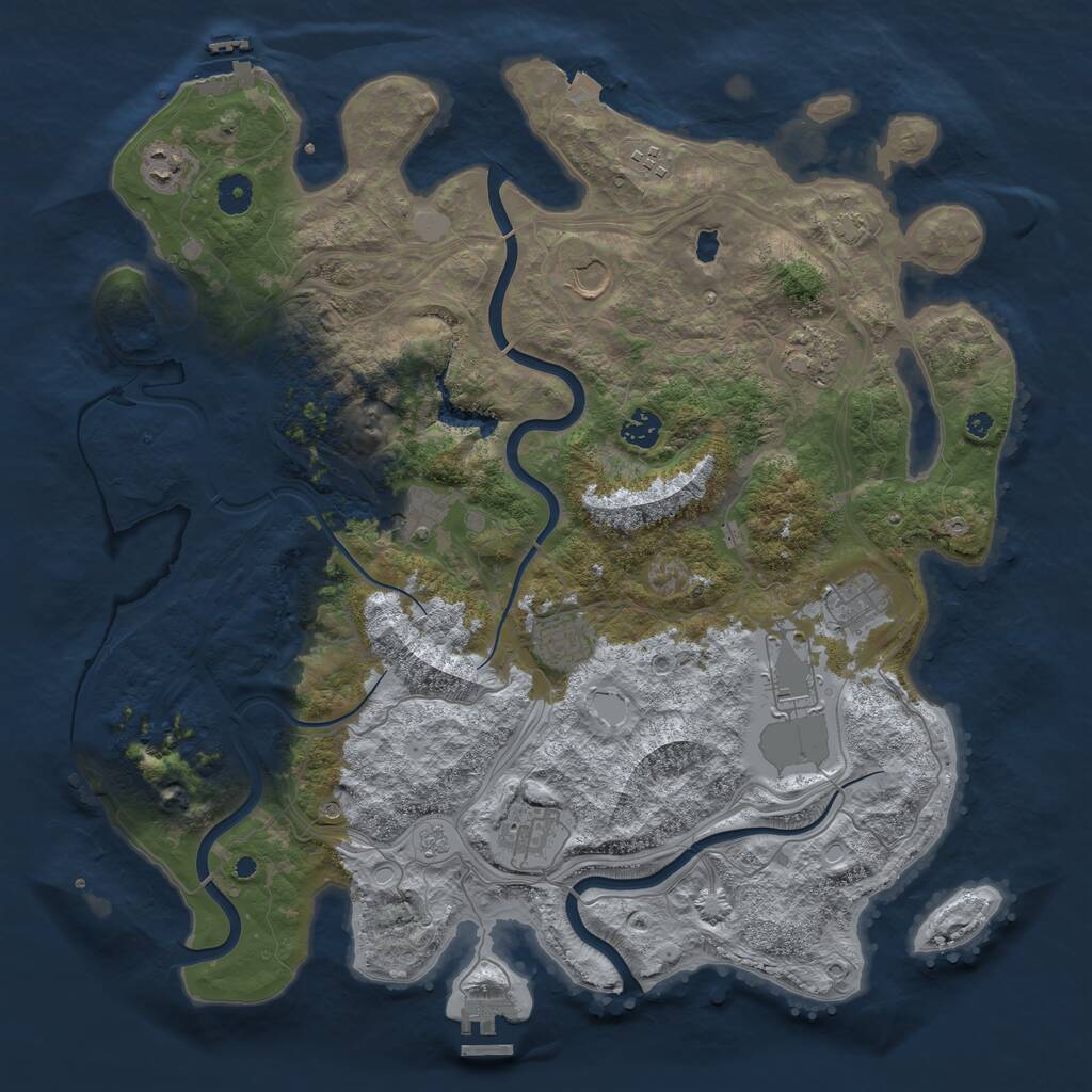 Rust Map: Procedural Map, Size: 4255, Seed: 50000, 16 Monuments