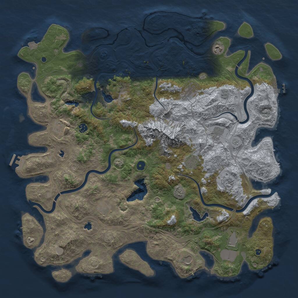 Rust Map: Procedural Map, Size: 5000, Seed: 1925157886, 17 Monuments