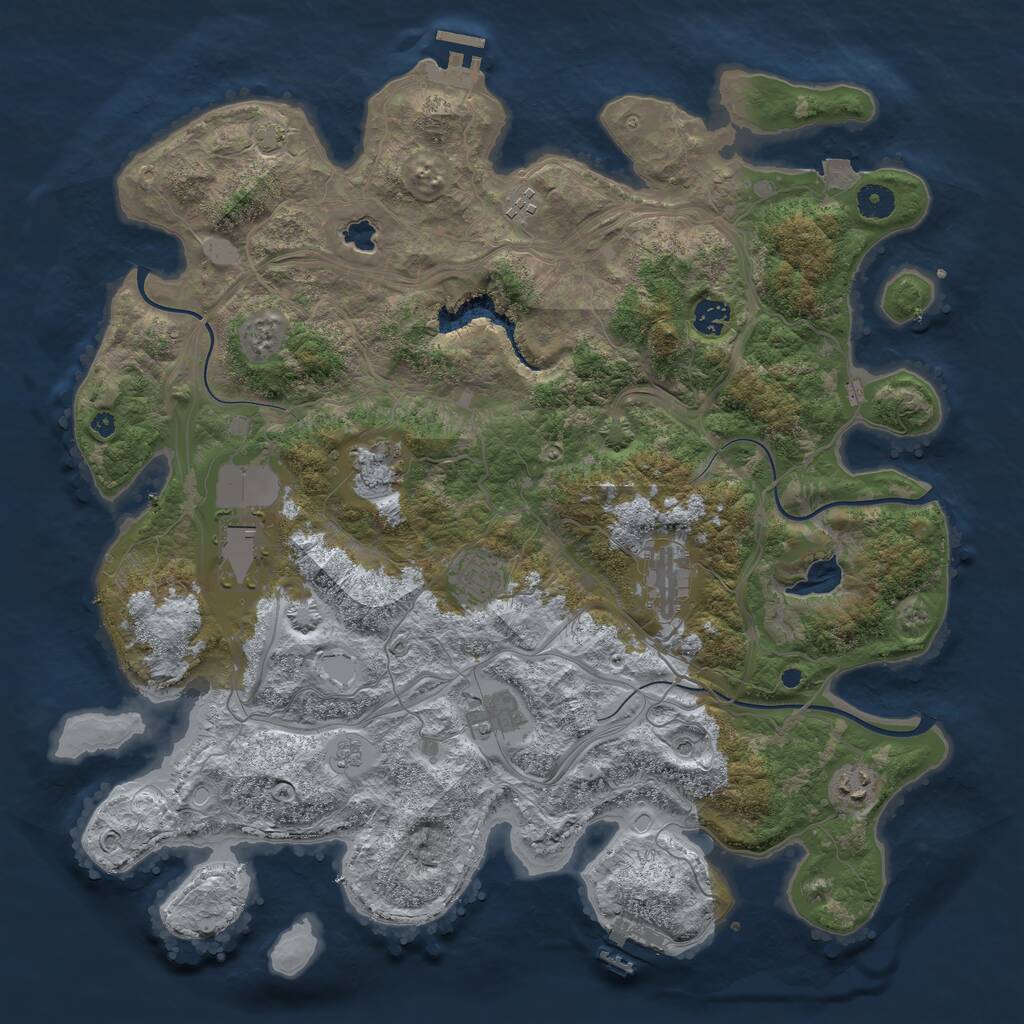 Rust Map: Procedural Map, Size: 4250, Seed: 284374513, 14 Monuments