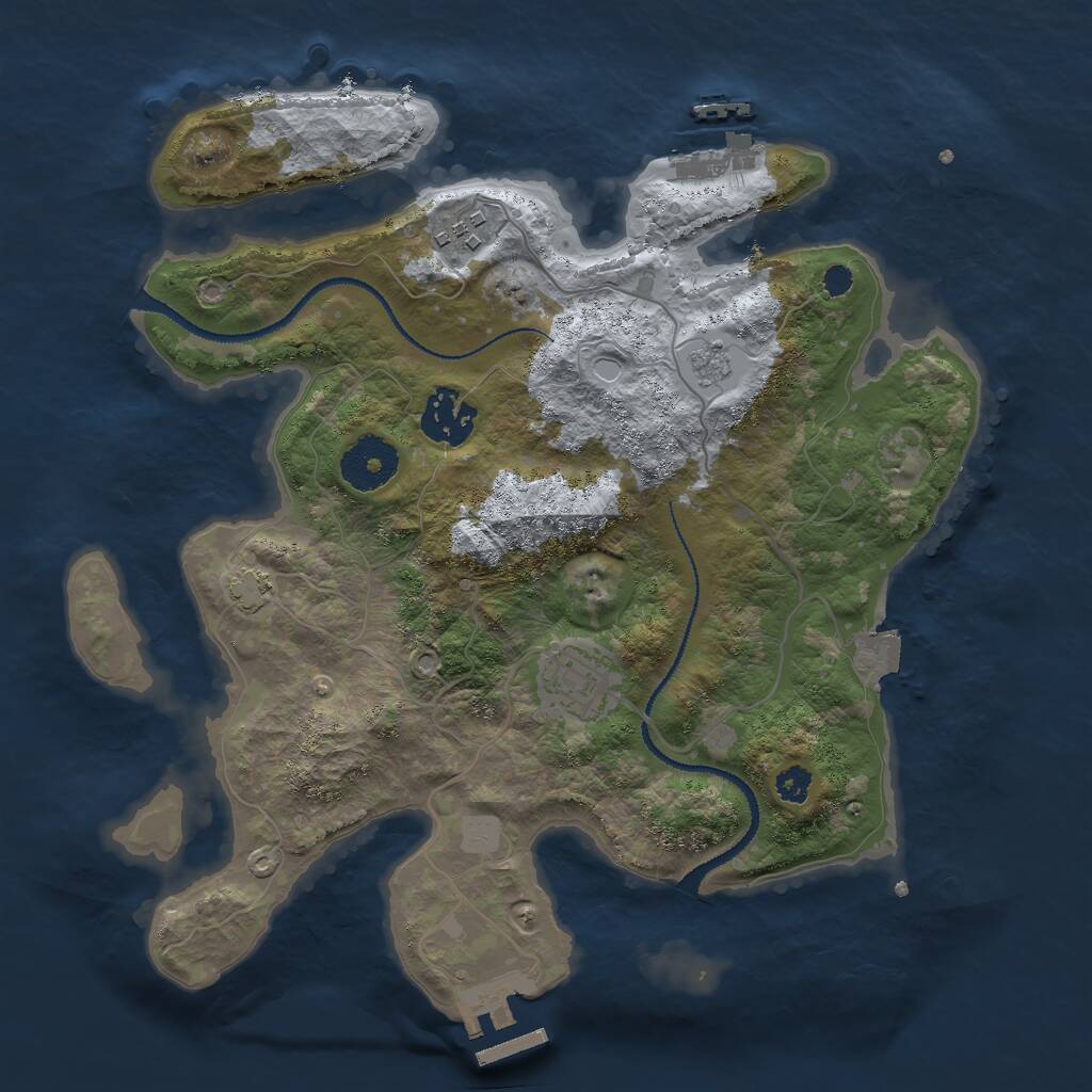 Rust Map: Procedural Map, Size: 3000, Seed: 822966326, 8 Monuments