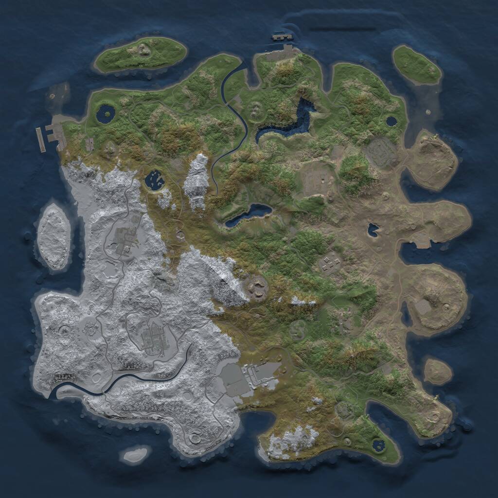 Rust Map: Procedural Map, Size: 4000, Seed: 12736655, 15 Monuments