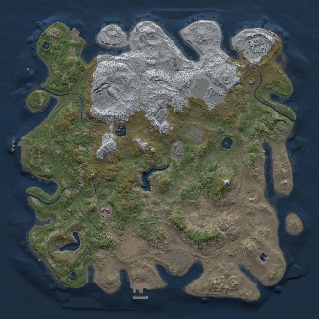 Rust Map: Procedural Map, Size: 4300, Seed: 682518176, 16 Monuments