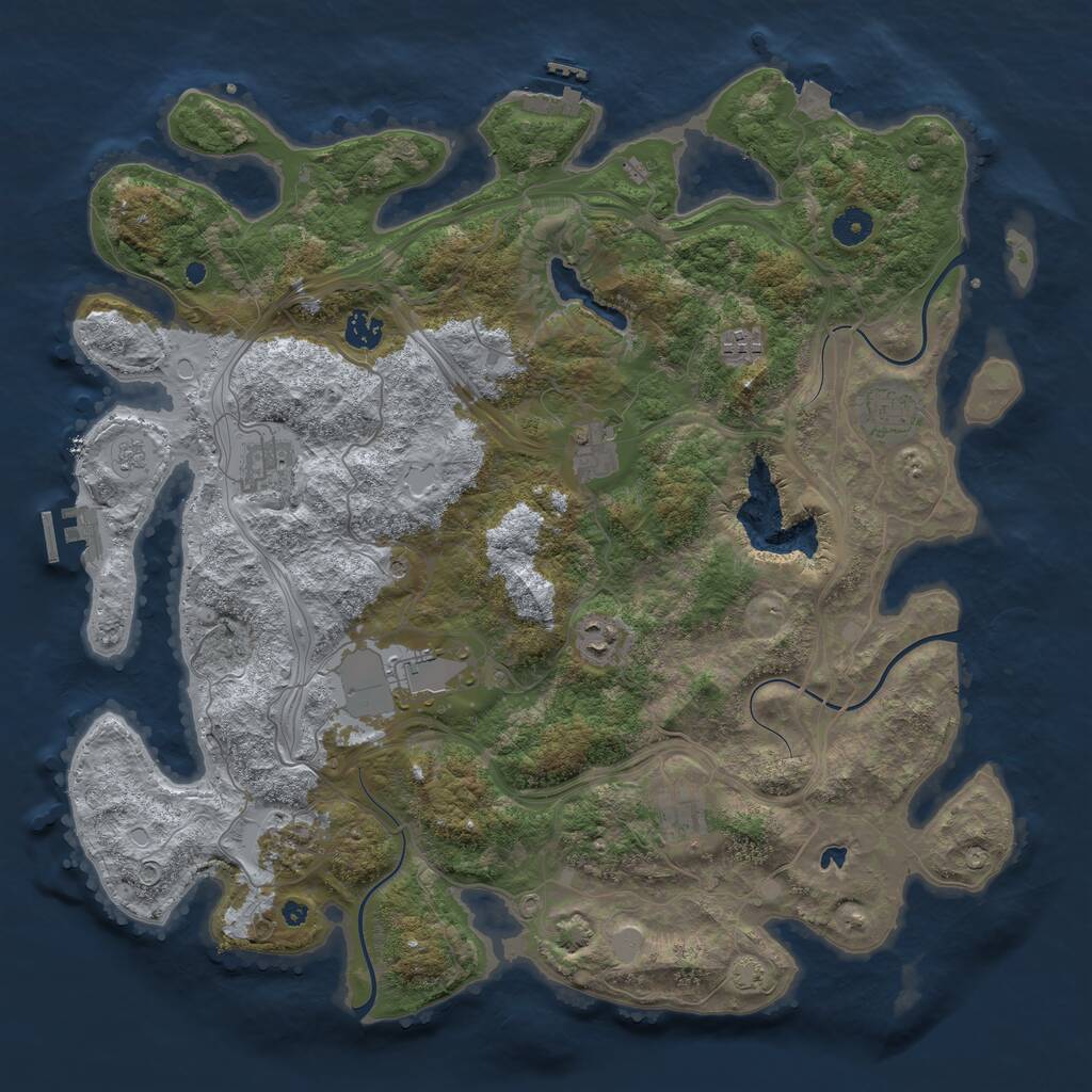 Rust Map: Procedural Map, Size: 4250, Seed: 58497514, 15 Monuments