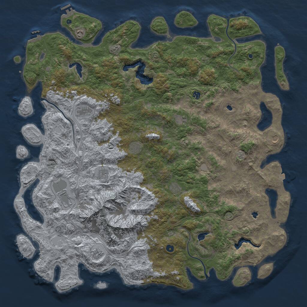 Rust Map: Procedural Map, Size: 6000, Seed: 1600607388, 17 Monuments
