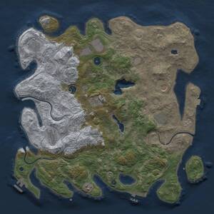 Thumbnail Rust Map: Procedural Map, Size: 4250, Seed: 500640417, 15 Monuments