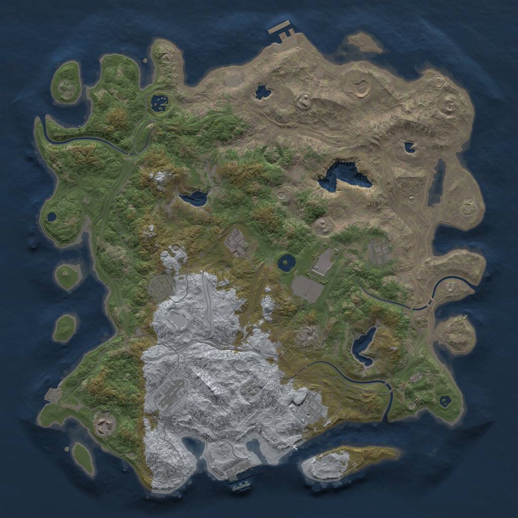 Rust Map: Procedural Map, Size: 4500, Seed: 5867913, 16 Monuments