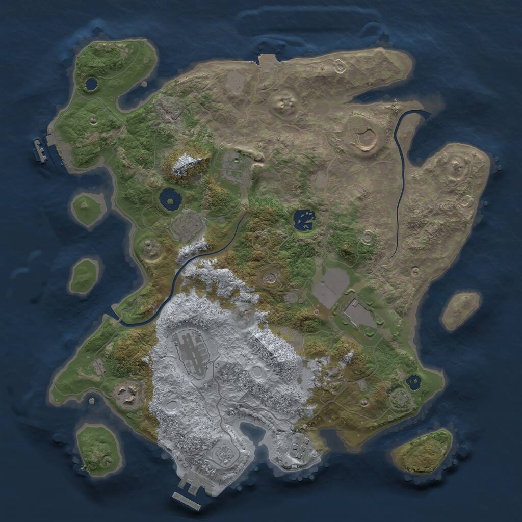 Rust Map: Procedural Map, Size: 3500, Seed: 5867913, 15 Monuments