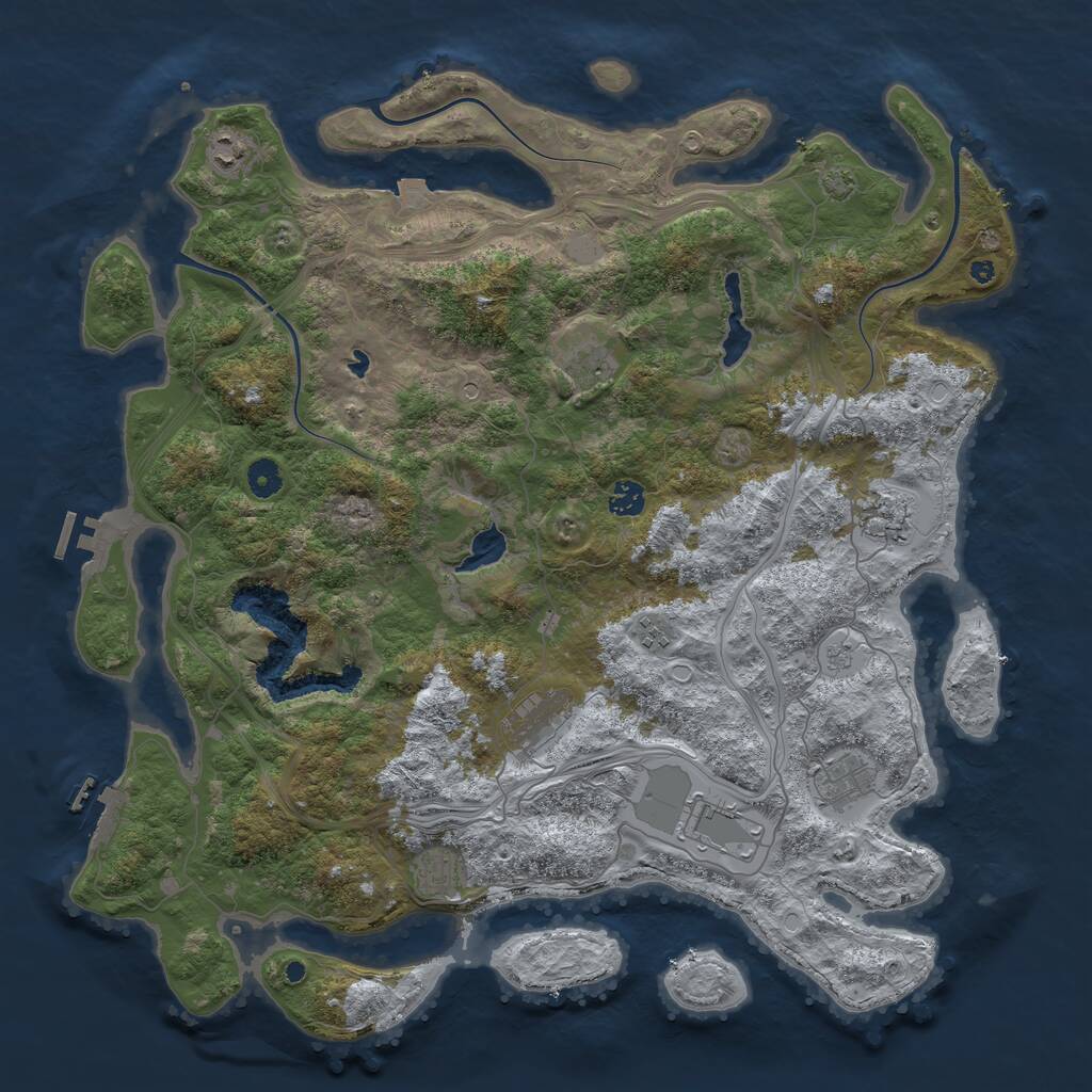 Rust Map: Procedural Map, Size: 4500, Seed: 67893427, 15 Monuments