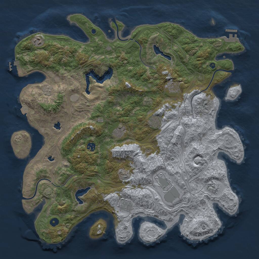 Rust Map: Procedural Map, Size: 4500, Seed: 1582946907, 15 Monuments