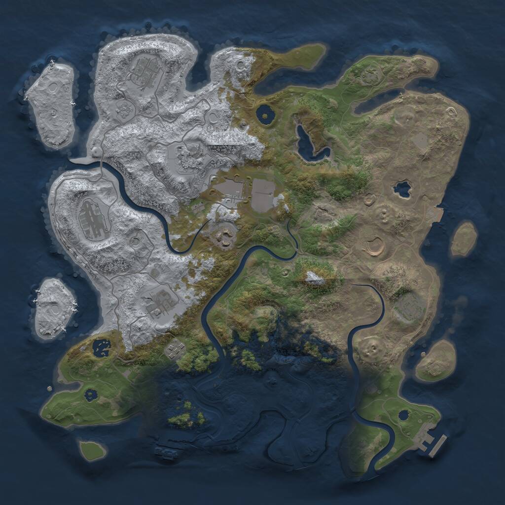 Rust Map: Procedural Map, Size: 4000, Seed: 731216420, 16 Monuments