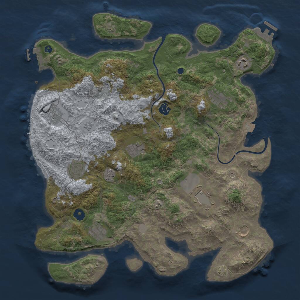 Rust Map: Procedural Map, Size: 3965, Seed: 865915, 16 Monuments