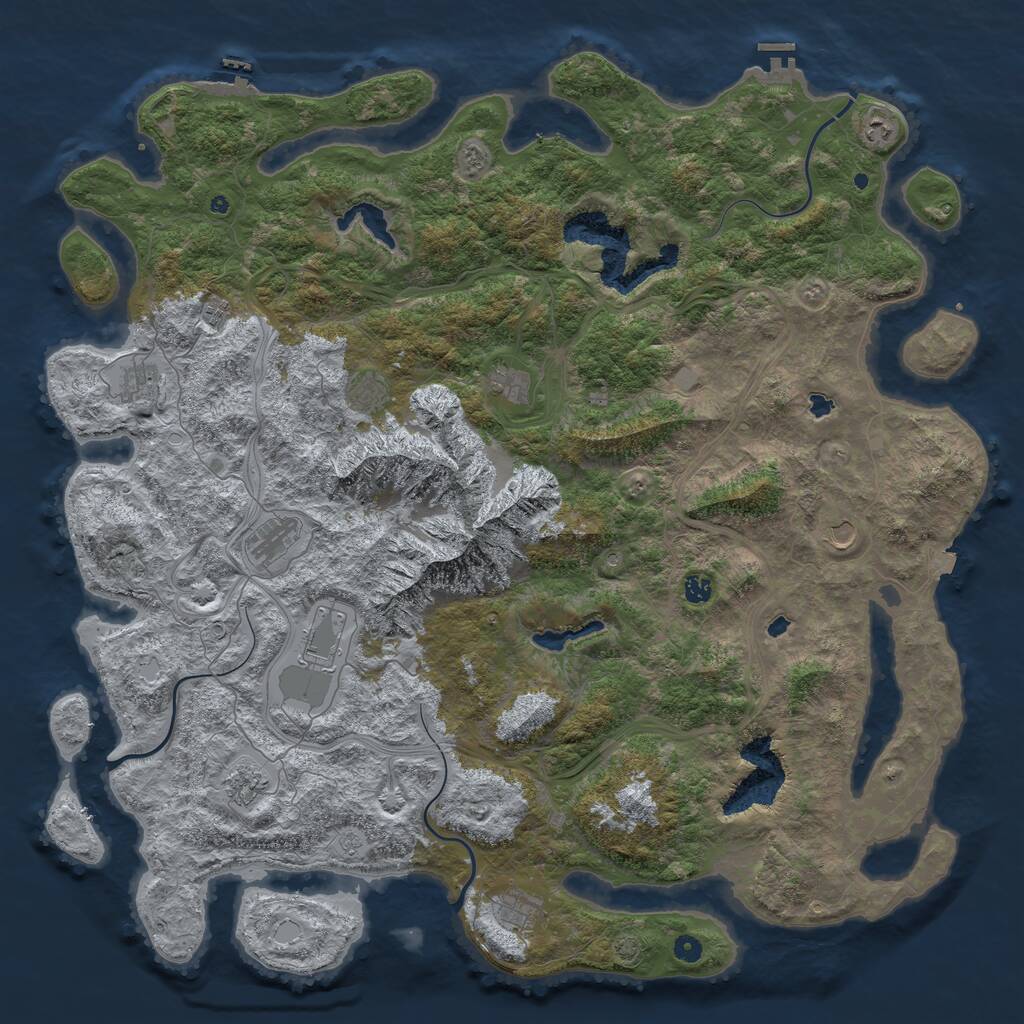 Rust Map: Procedural Map, Size: 5500, Seed: 29375298, 17 Monuments