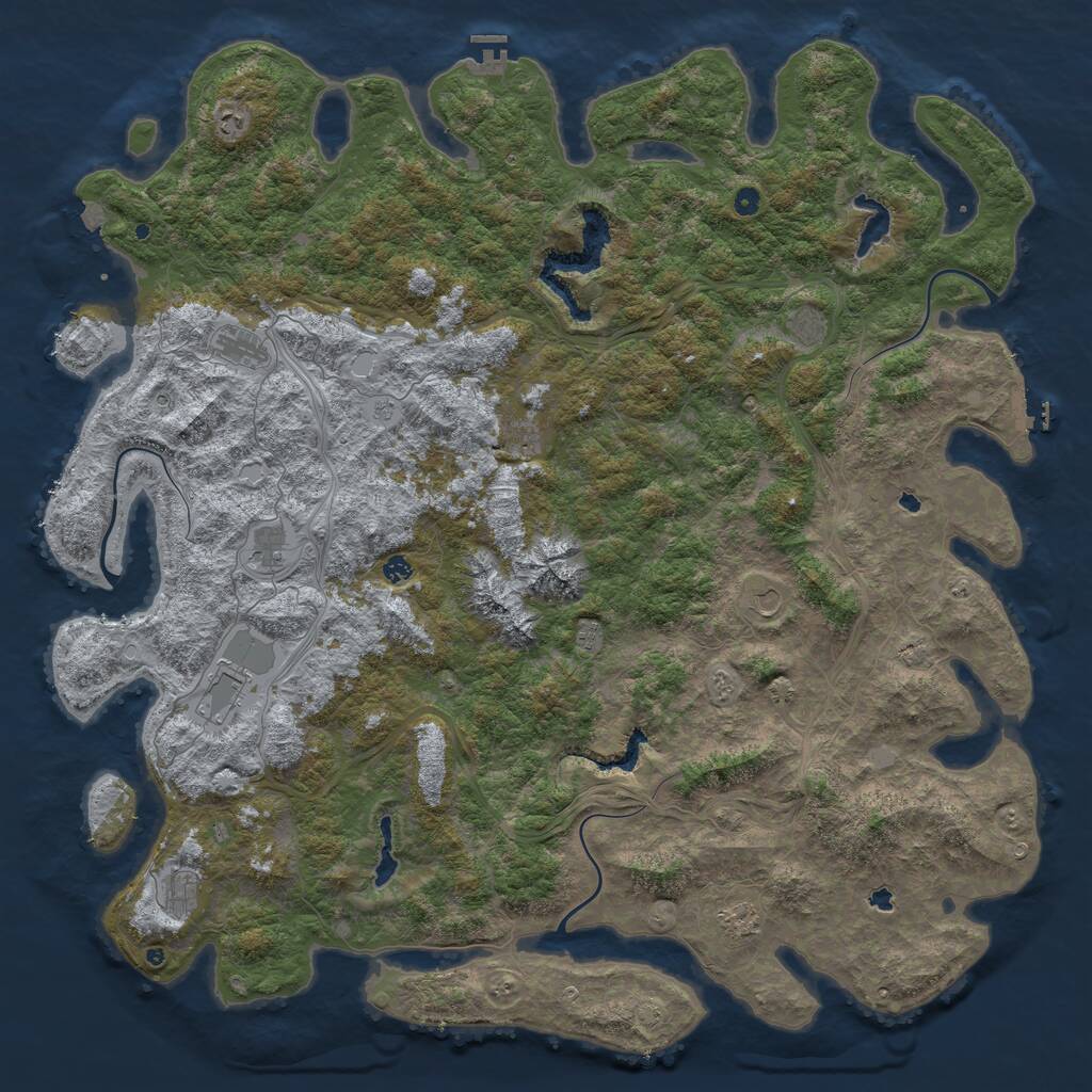 Rust Map: Procedural Map, Size: 6000, Seed: 63852, 17 Monuments