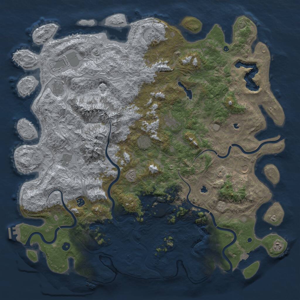 Rust Map: Procedural Map, Size: 5500, Seed: 9556390, 17 Monuments